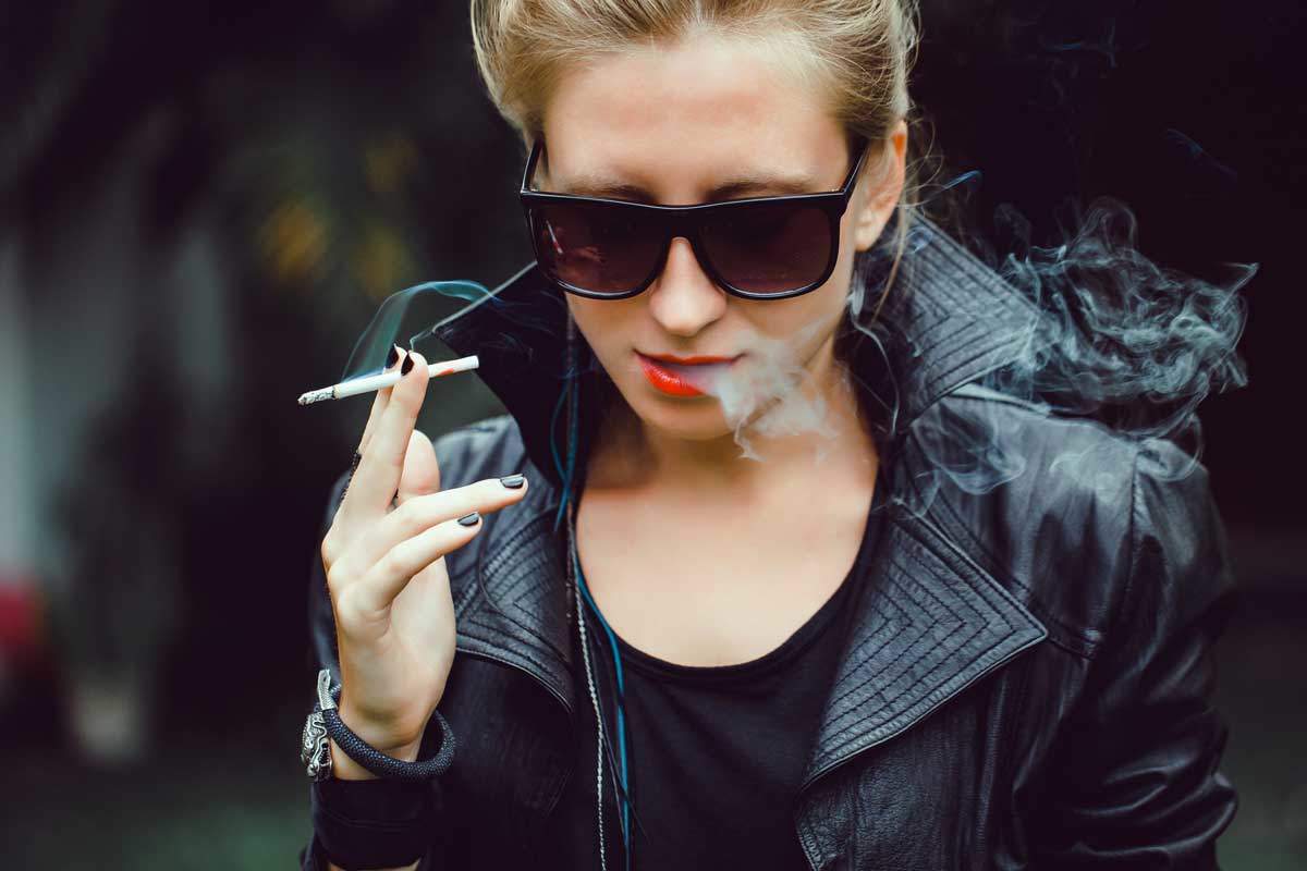 Smoking In Leather